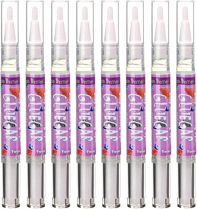 Caligars GlueGar Go Stix Rolling Glue - Cigar Glue Sticks with Different Flavors - Handy Rolling Glue for Wraps, & Papers - Natural, Plant Based Glue Stick Pen- Blazzin Berries (8 Pack, 3ml)