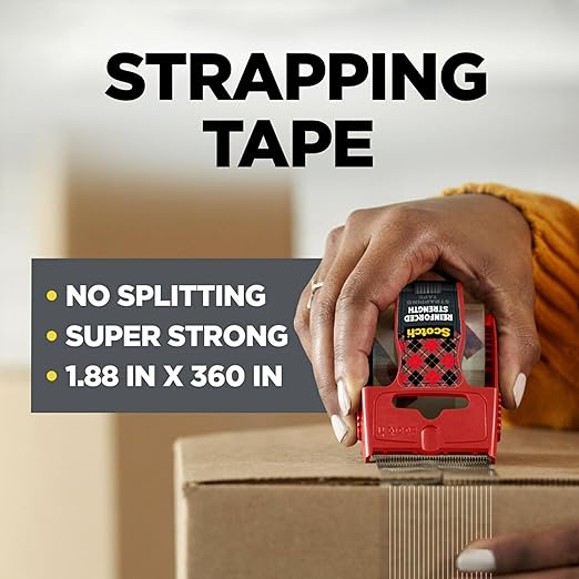 Scotch Strapping Packaging Tape, 1.88 in x 360 in (48 mm x 9.14 m), 36/case