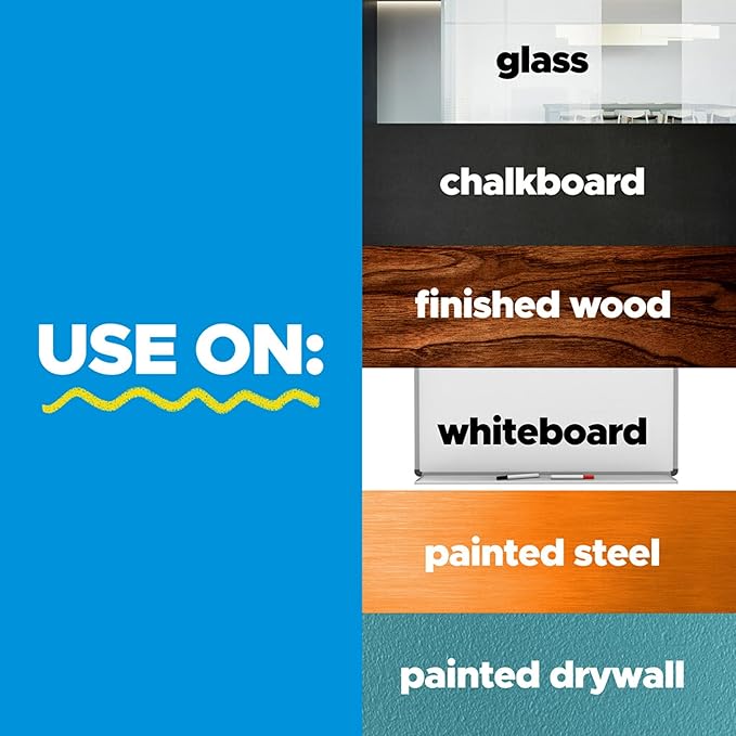 Post-it Easy Erase Permanent Marker Whiteboard Surface, Permanent Marker Wipes Away with Water, 4 ft x 3 ft, White Dry Erase Whiteboard Film (EE4x3)