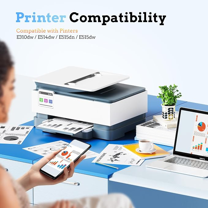 LxTek Compatible Toner Cartridge Replacement for Dell E310 E310dw E514 | E515 P7RMX PVTHG 593-BBKD Compatible with Dell Wireless Monochrome E310dw E515dw E514dw E515dn Printer (2 Black, High Yield)
