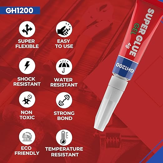 4Gx 8 Value Pack Gel Super Glue Gel Glue All Purpose with Anti Clog Cap. Super Glue for Plastic, Superglue - Magic Glue for DIY Crafts and Many More