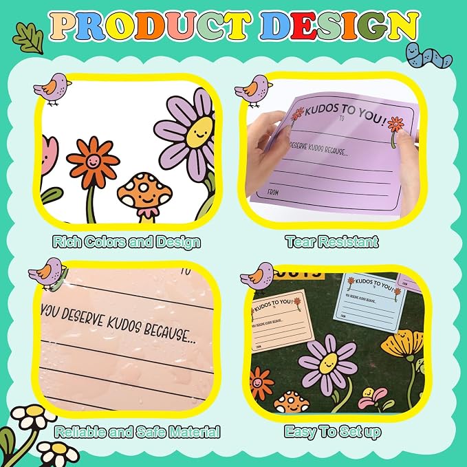 Mooliwe Staff Shout Out Bulletin Board Kit, Kudos Corner Employee Recognition Decor Set with 20 Appreciation Cutouts for School Classroom Office Wall Door Decor Supplies