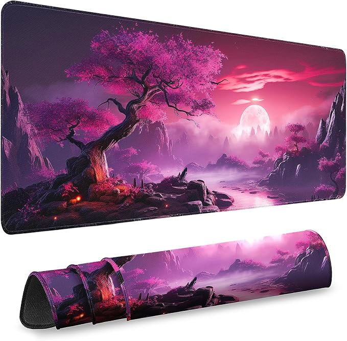 Gaming Mouse Pad, Desk Mat for Keyboard and Mouse, Large Mouse Pad for Desk, Computer Mousepad