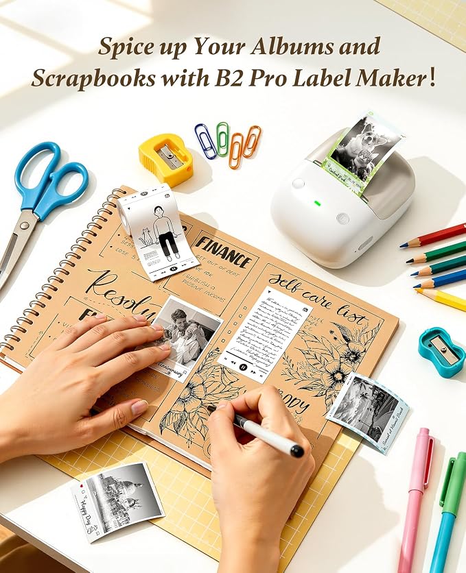NIIMBOT B2 Pro Portable Label Maker, Thermal Label Printer with Fun APP | 300 DPI High Definition Bluetooth Label Maker Machine for Photos, Scrapbook, Home,School Organization (Moon Gold)