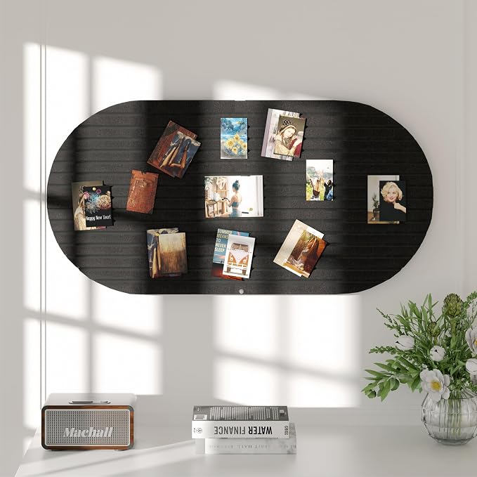 Felt Bulletin Board 47" x 24", Cork Board Alternative with 30 Push Pins | 4 Customizable Modular Decorative Felt Pin Board, Vision Board for Office Home Bedroom Wall Decor, Photo Picture Display