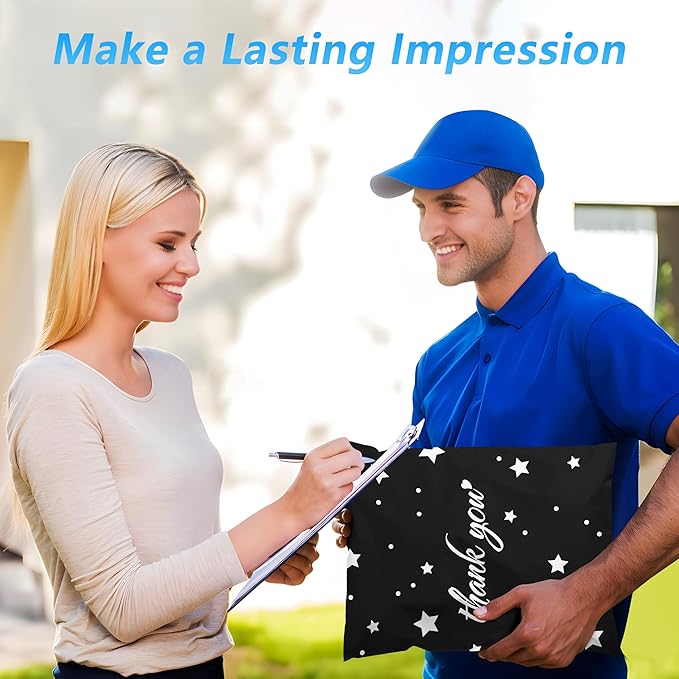 Thank You Poly Mailer 10x13 Inch 100 Pcs, Waterproof and Tear-Resistant Shipping Bags for Clothing, Strong Mailing Bags with Self-Seal, Stars Printed Packaging Bags for Small Business