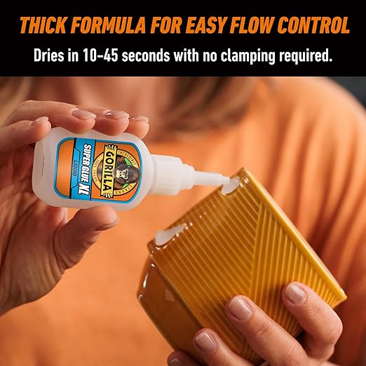 Gorilla Super Glue XL, Clear Glue, 25 Gram (Pack of 1) - All Purpose and Fast Setting for Projects and Repairs