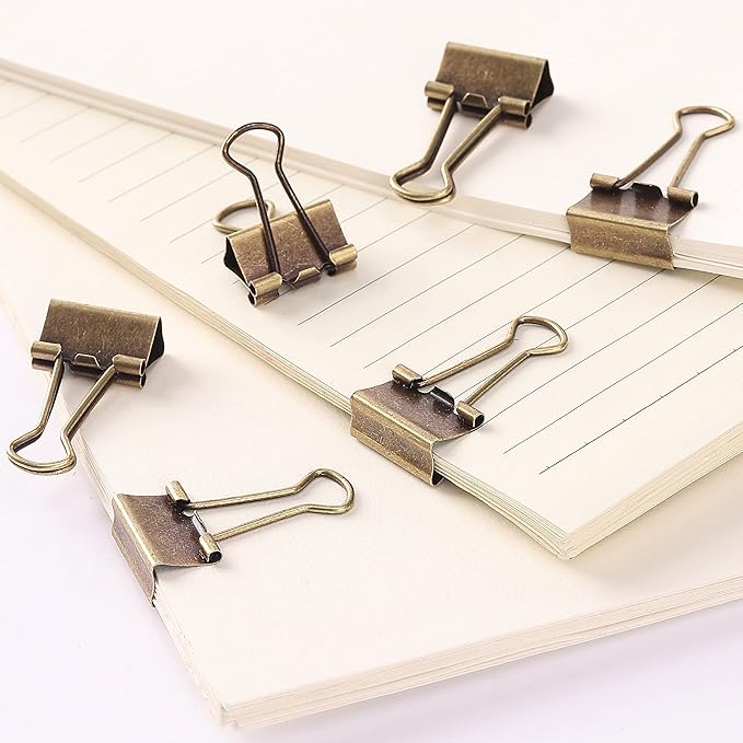 Mr. Pen- Small Binder Clips, 50 pcs, 0.75", Small Size, Bronze Metal Binder Paper Clips, Paper Clamps for Office Supplies, Home, School, Business, Document Organizing