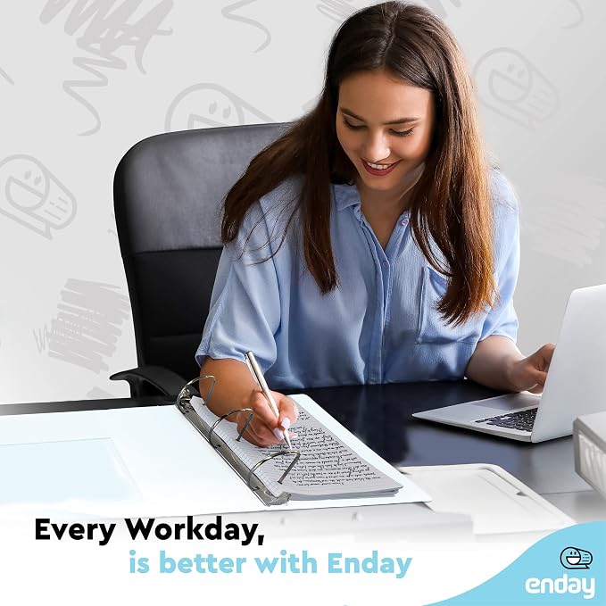 Enday 3 Inch Binder White 3 Ring Binder 3 Inch, Heavy Duty Three Ring Binder, 600 Sheets Capacity - 3 Inch Binder for Home School and Office