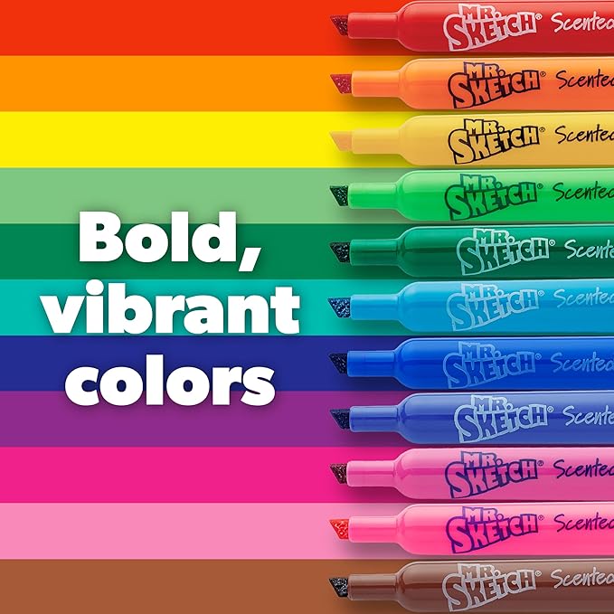 Mr. Sketch Scented Markers, Chisel Tip, 12 Count