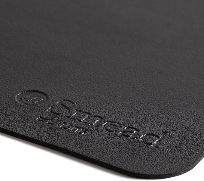 Smead Desk Pad, Vegan Leather Desk Mat with Non-Slip Faux Suede Backing, Perfect Desk Organizer for Office Decor, 36” x 17” Large, Charcoal (64828)