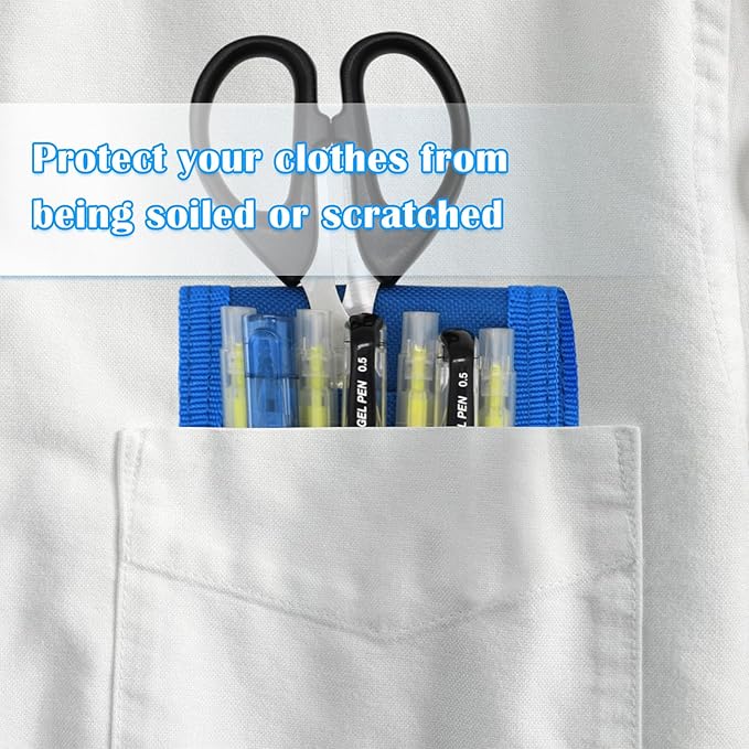 2 Pcs KATOLK Belt Pen Holder, Multifunctional Adjustable Tactical Pencil Pouch, Detachable Military Duty Pencil Sleeve Case, Can Hold Pens, Rulers and Scissors