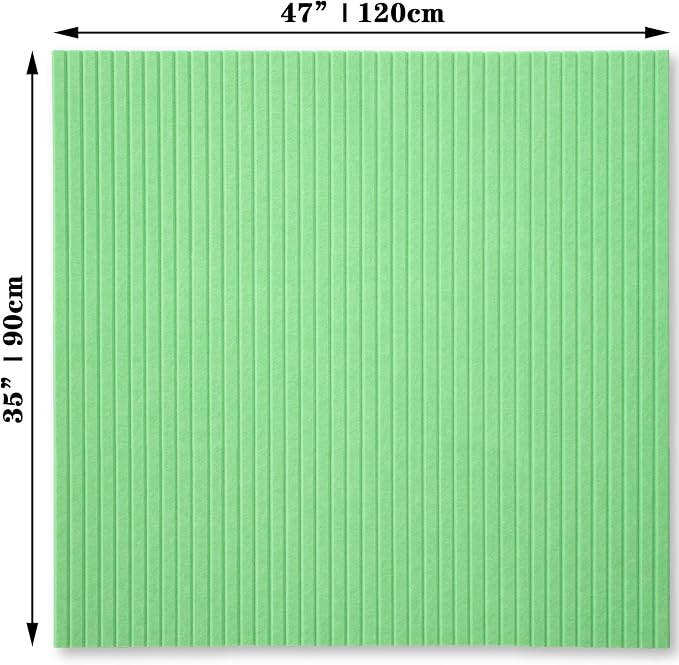 YOUDEFYOUDEFUL 47" x 35" Large Felt Bulletin Board, Green | 12 Pcs Self-Adhesive Cork Board Alternative, Pin Boards for Wall Decor, Home, Office, Classroom,Dorm