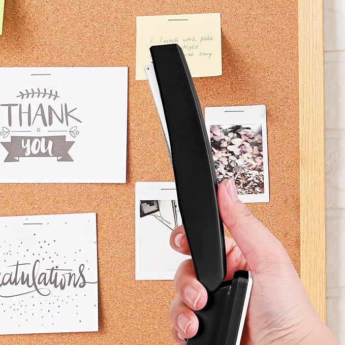 Stapler with 5000 Staples - 25 Sheet Capacity, Staplers for Desk, Black | Non-Slip Office Stapler for classroom, home, School