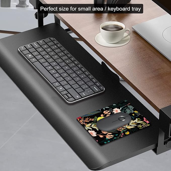 Small Mouse Pad Cute, Mini Mouse Pads for Wireless Mouse and Laptop, Travel Mousepads with Designs - Night Blooming Flowers, Kawaii Portable Mousepad with Rubber Base for Women - 5.5 x 7 in