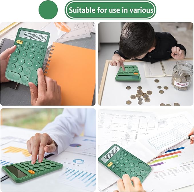 VEWINGL Standard Calculator, 12 Digit Large Display Desktop Calculator with Big Buttons for Office, School, Home & Business