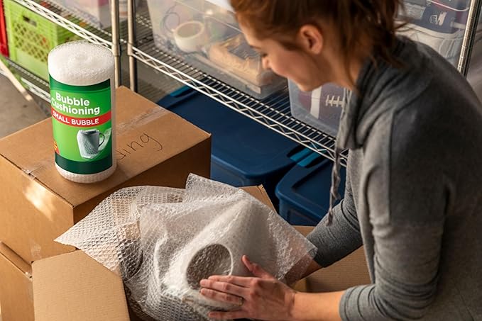 Duck Brand Bubble Wrap Original Protective Packaging,12 Inches Wide x 30-Feet Long,Single Roll (393251),Clear,(Pack of 12)