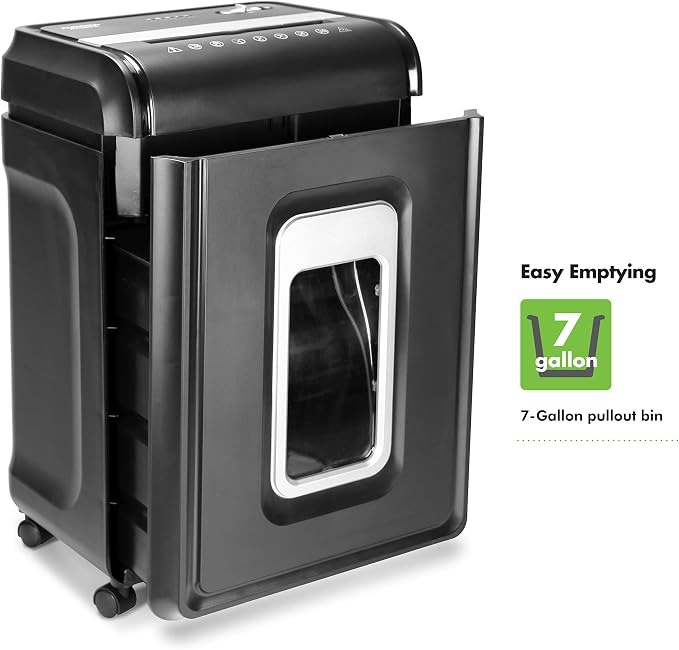 Aurora AU2260XA Heavy Duty Anti-Jam 22-Sheet Crosscut Shredder/60 Min Run Time/ 7-Gallon Pullout Basket and Casters