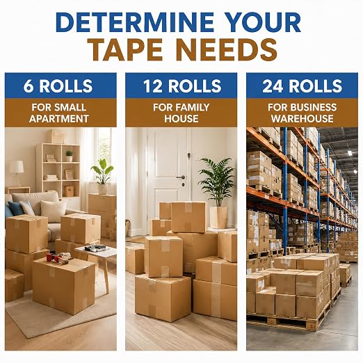 Brown Packing Tape with 3 Dispenser 1.88 Inch x 60 Yards 24 Rolls | Strong Adhesive Packaging Tape, Heavy Duty Shipping Tape for Boxes, Ideal for Carton Sealing/Shipping/Mailing/Storage/Moving