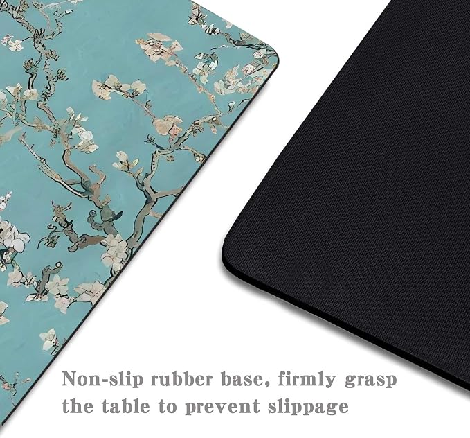 Natural Landscape with Fresh Green Leaves, Square Waterproof and Non-Slip Rubber-Based Mouse Pad Suitable for Office Laptops.