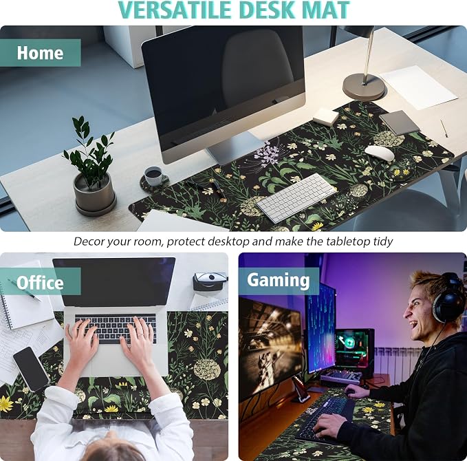 Desk Mat, Mouse Pad with Wrist Rest,4-in-1 Large Mouse Pads for Desk,Computer Ergonomic Mousepad with Wrist Support for Keyboard and Mouse(Grass)