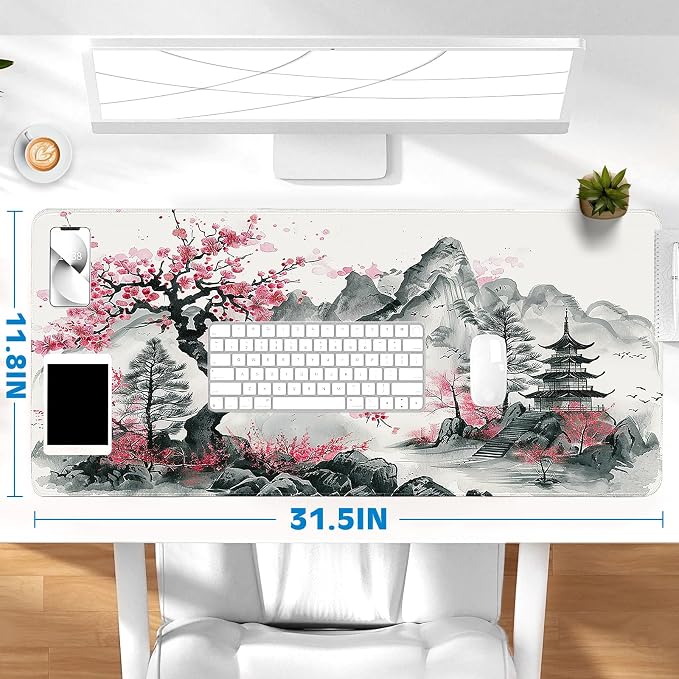 Gaming Mouse Pad, Desk Mat for Keyboard and Mouse, Large Mouse Pad for Desk, Computer Mousepad