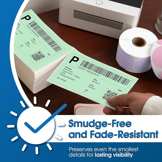 Spartan Industrial - 4" X 6" Pink Direct Thermal Fanfold Labels (500 Count, 1 Stack) - Printable Postage Shipping Labels, Package Identification - Compatible with Zebra and Rollo Printers