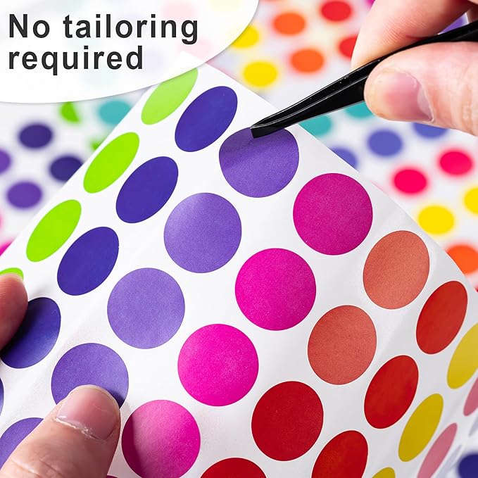 Hoewina 3/4" Colored Dot Stickers, 3000 PCS Label Sticker Round Color Coding Labels, 10 Color Circle Dots Labels Circle Stickers for Office,Classroom,Family