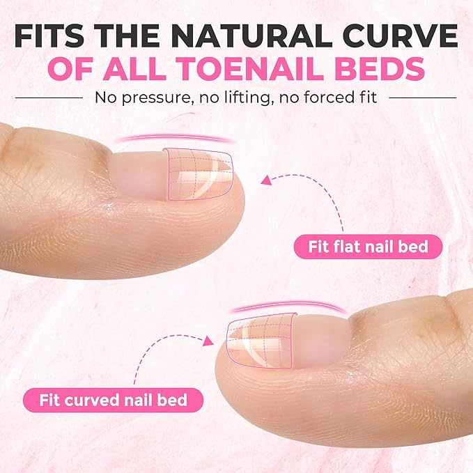 UNA GELLA Toe Nail Tips Squavol 510 Pcs - Soft Gel Nail Tips Acrylic Nails, Squave Round Half-Cover Nail Forms for Toe Nail Extension, Flexible Pre-filed False Toe Nails for Home DIY & Salon,15 Sizes