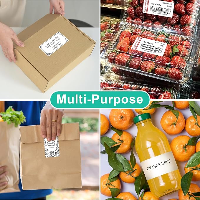 L LIKED 2"x4" Printable White Label Stickers 1000 Labels 100 Sheets | Matte, strong Adhesive, laser/inkjet compatible, 10 per sheet, for shipping, address, product & barcode