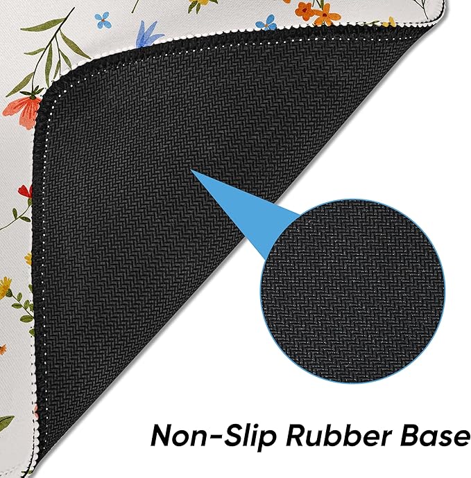 Premium Mouse Pad with Stitched Edges – 10.2 x 8.3 in | Smooth, Washable Mat with Non-Slip Base | Personalized Cute MousePads for Laptop, Computer, Office, Home (Colorful Floral)