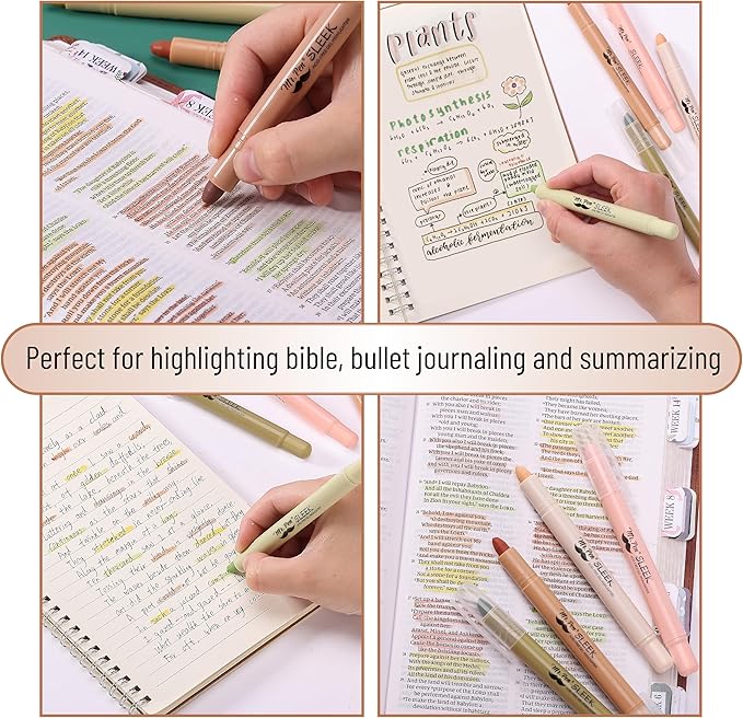 Mr. Pen- Bible Highlighters No Bleed Highlighters, Vintage Colors, 8 Pack, Gel Pen Highlighter