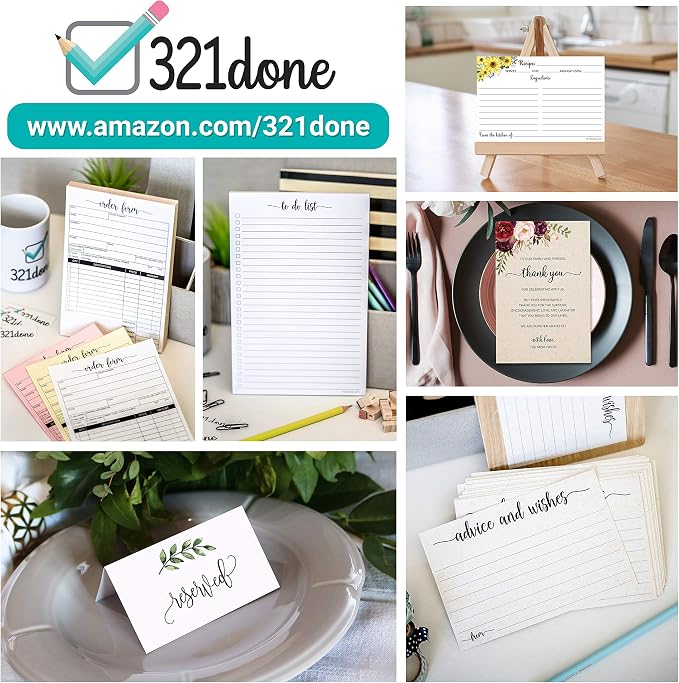 321Done Magnetic Shopping List Notepad 2-Pack - 3.7 x 8.5 (1/3 Sheet Slim Size) Made in USA - College Ruled - Minimalist Handheld Grocery List, Store, Market - Pad for Planning, Organizing, Meal Prep | Made in USA - Slim Shopping List Pads for the Frid...