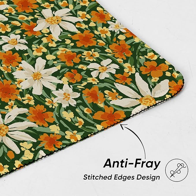 Premium Stitched Mouse Pad 10.2 x 8.3 in | Smooth, Washable Desk Mat with Non-Slip Base | Personalized Cute MousePads for Gaming,Work,Laptop, Computer, Office, Home (Sunny Daisy Patch)