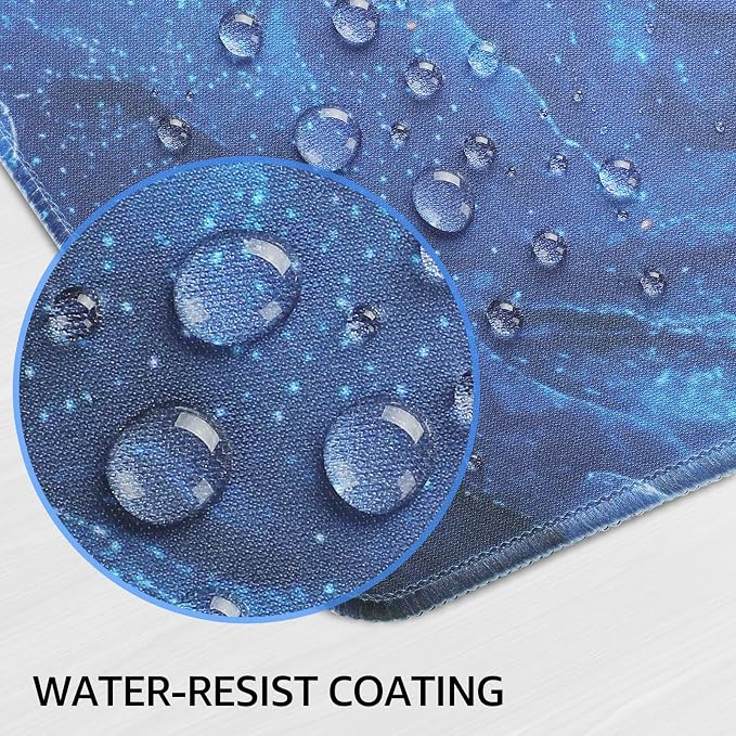 KTRIO Large Gaming Mouse Pad, Desk Mat, 31.5 x 15.7 in, Blue Marble, XXL | Smooth Micro-Weave Surface, Artistic Pattern Design, Non-Slip Rubber Base, Durable Stitched Edges, Office & Home Use