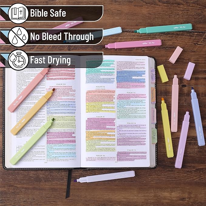 Mr. Pen- Aesthetic Highlighters, 16 pcs, Chisel Tip, Assorted Colors, No Bleed Bible Highlighter Pastel, Pastel Highlighter Set, Bible Highlighters and Pens No Bleed, Bible Markers, Mother's Day