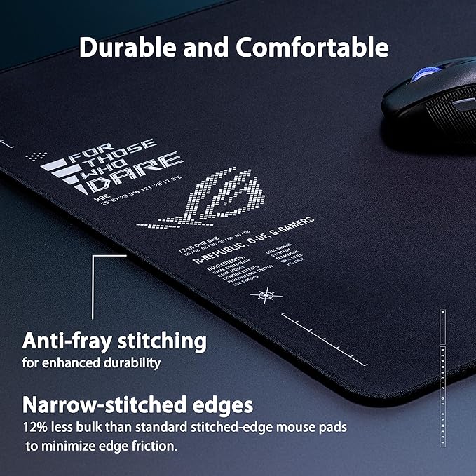 ASUS ROG Sheath II XXL Gaming Mouse Pad – 35.4” x 15.7”, Advanced Cooling Fabric, 1.5X Smoother Textile-Weave Surface, Flat-Stitched Durable Edges, Non-Slip Base - Black