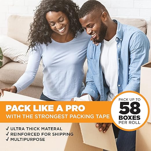 Tape King Clear Packing Tape | 110 Yards Per Roll (36 Rolls) | 1.88 Inch Wide Heavy Duty Packing Tape 2.7mil Strong Adhesive for Moving Boxes, Shipping Cartons, Office Use, Storage (3960 Yards)