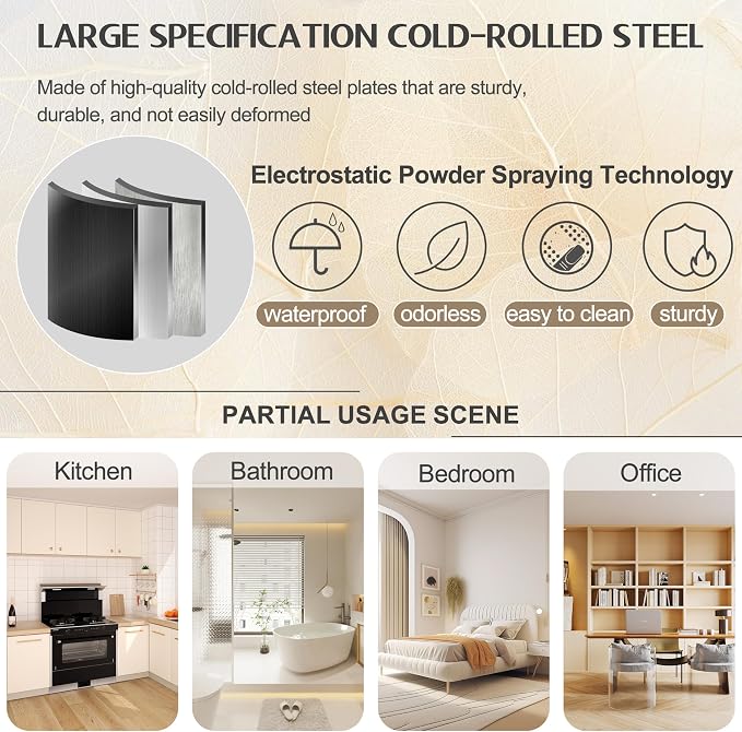 GAIOUS 71" Tall Metal Storage Cabinet with 2 Doors and 4 Adjustable Shelves | Kitchen Pantry Cabinet White Freestanding Cupboard, 5 Tier Multifunctional Steel Storage for Office, Kitchen, Dining Room