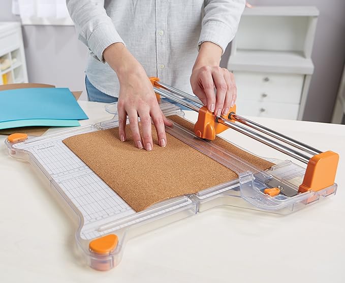 Fiskars ProCision Rotary Bypass Paper Trimmer, 12" Cut Length, Self-Sharpening, Paper Trimmer for Crafting and Scrapbooking, Arts and Crafts Supplies, Photo Cutter
