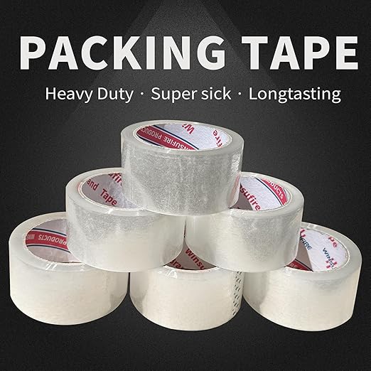 Strong Heavy Duty PackingTape for Shipping, Moving and Taping up Box, Clear Packing Tape,Total 390Y, 1.88 inch x 65 Yards,6 Rolls, Scotch Packaging Tape