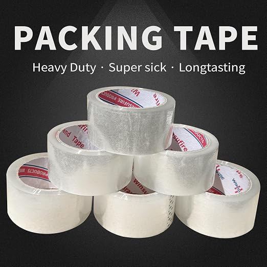 Strong Heavy Duty PackingTape for Shipping, Moving and Taping up Box, Clear Packing Tape,Total 390Y, 1.88 inch x 65 Yards,6 Rolls, Scotch Packaging Tape