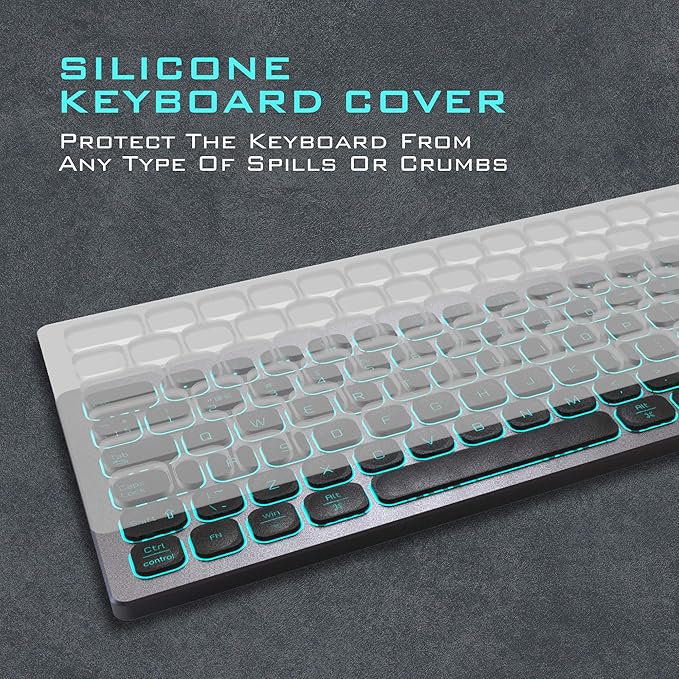 Aluminum Quiet Wired Slim Chiclet Keyboard - Compatible with Apple iMac, MacBook, Mac and PC, USB Numeric Keypad RGB Lighted Key - Space Gray