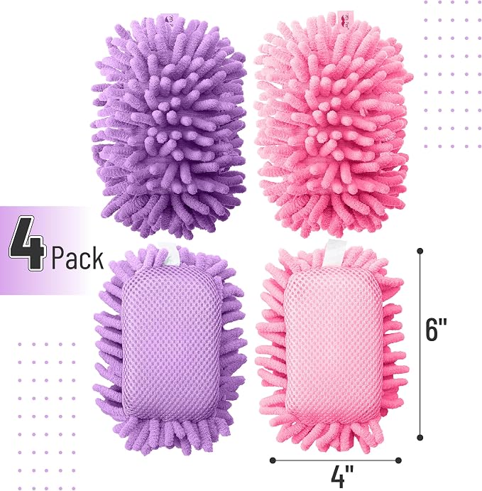 Mr. Pen- Magnetic Microfiber Shag Whiteboard Erasers, 4" x 6", 4 Pack | Dual Surface, Washable Large Dry Erase Board Cleaner for Chalk, Marker, Classroom, Office, Home