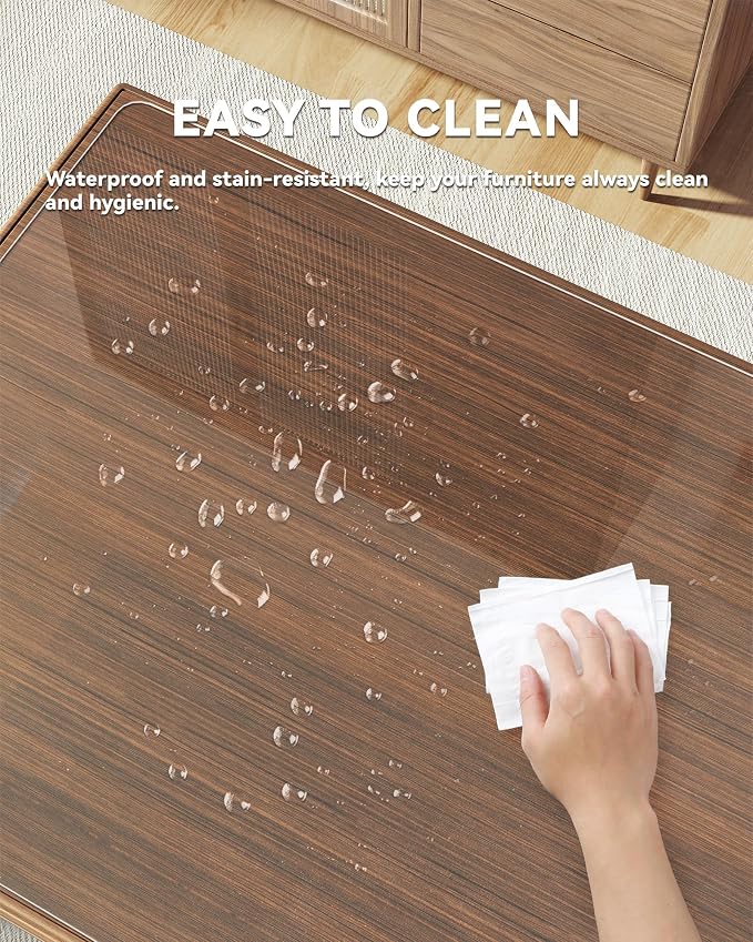 Clear Writing Desk Pad, 36’’x20” Heat Resistant Waterproof PVC Round Edge Durable Desk Protect Mat, Anti-Static Writing Mat Table Protector