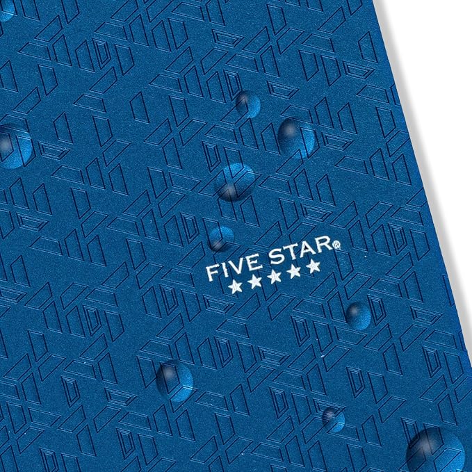 Five Star 2-Pocket Folder,Plastic Folder with Stay-Put Tabs,Fits 3-Ring Binder,Holds 8-1/2" x 11" Paper,Pacific Blue (333420C-ECM),(Pack of 2)