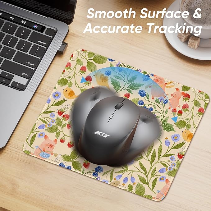 Premium Mouse Pad with Stitched Edges – 10.2 x 8.3 in | Smooth, Washable Mat with Non-Slip Base | Personalized Cute MousePads for Laptop, Computer, Office, Home (Lucky Dogs)