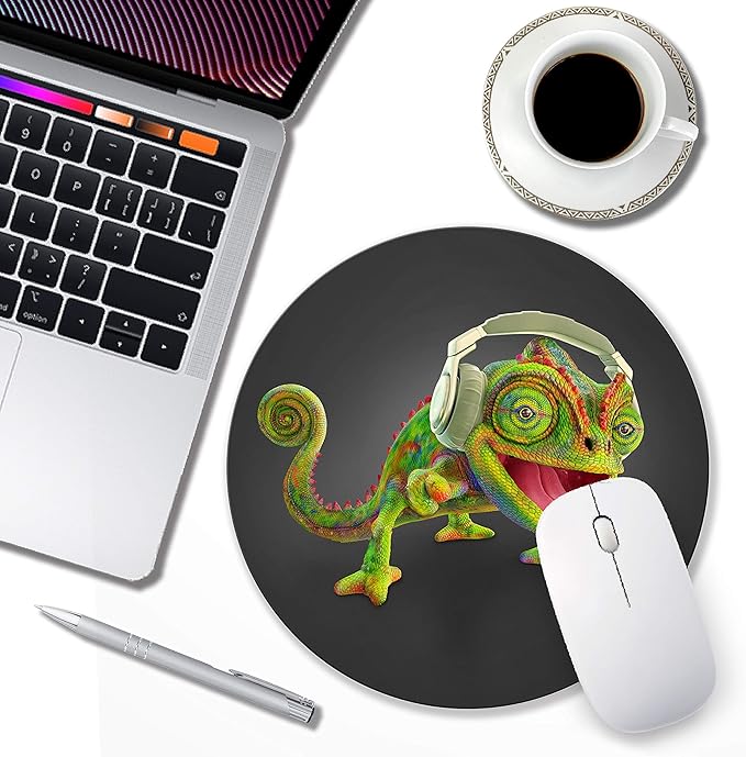 Round Mouse pad with Personalized Dinosaur Design, Non-Slip Rubber Computer Mouse pad for Kids Laptop Small Mouse mat