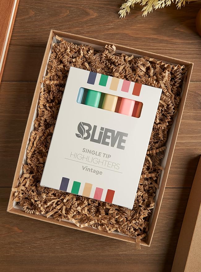 BLIEVE- Aesthetic Bible Highlighters No Bleed Through Assorted Colors, Cute Highlighter For Journaling Office Supplies And Accessories, Bible Highlighters And Pens No Bleed Chisel Tip (VINTAGE)