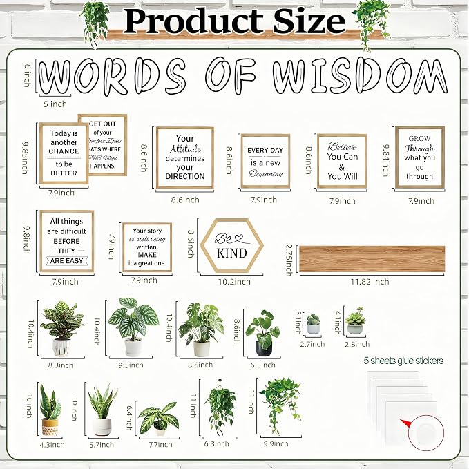 Motivational Bookshelf Bulletin Board Set – Plant Themed Reading Classroom Decor – Inspirational Library Cutouts for Back to School Bulletin Boards & Wall Displays